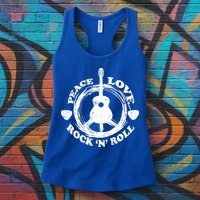 Peace Love Rock 'N' Roll Womens Tank Top
