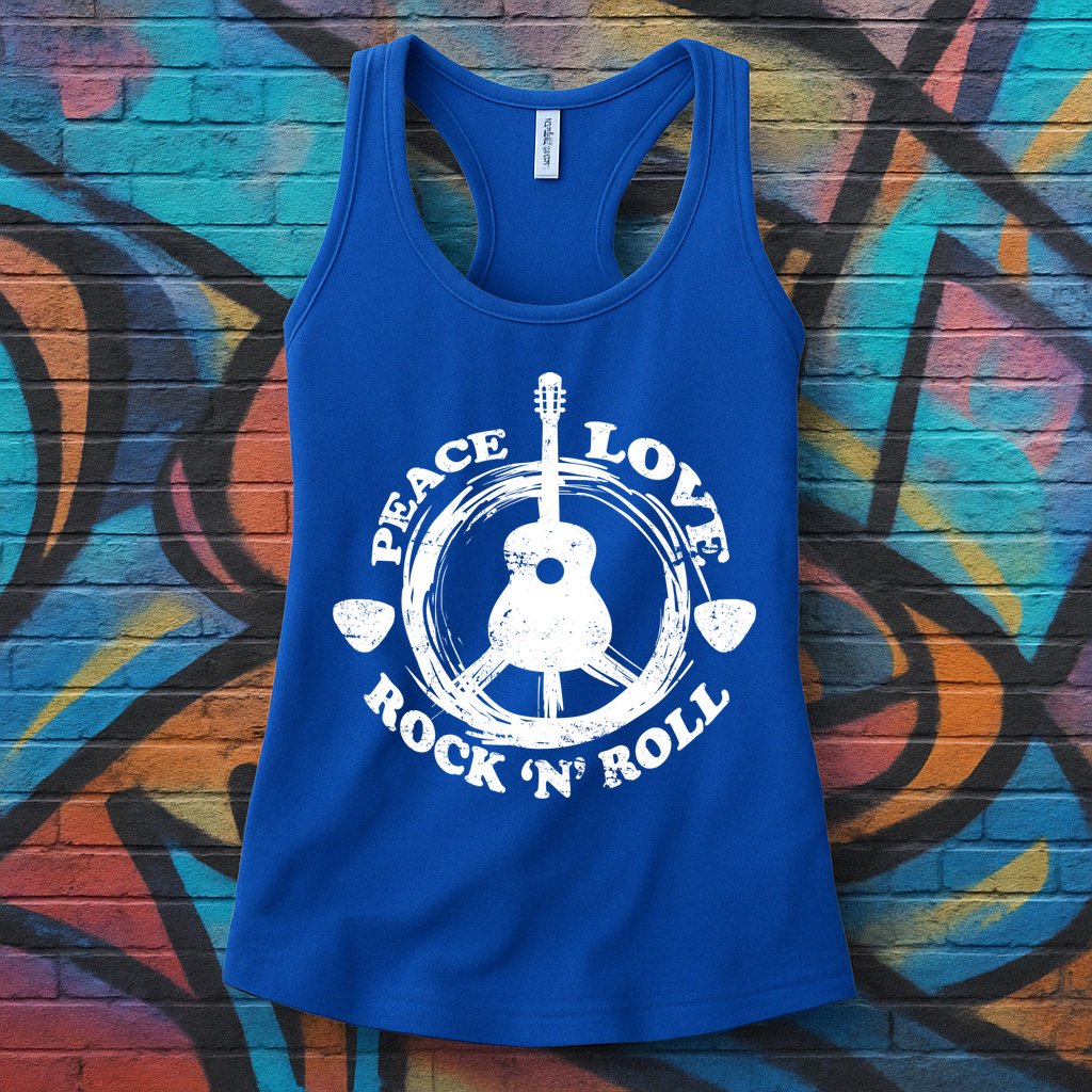 Peace Love Rock 'N' Roll Womens Tank Top