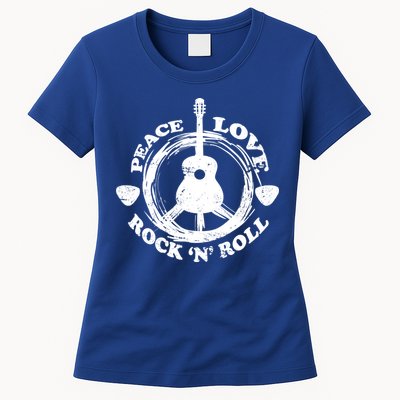 Peace Love Rock 'N' Roll Womens T-Shirt