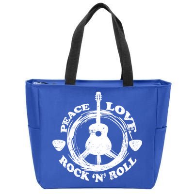 Peace Love Rock 'N' Roll Zip Tote Bag