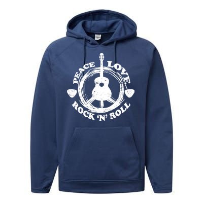 Peace Love Rock 'N' Roll Performance Fleece Hoodie