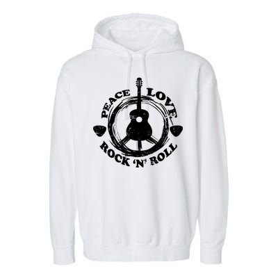 Peace Love Rock 'N' Roll Garment-Dyed Fleece Hoodie