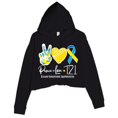 Peace Love T21 Down Syndrome Awareness Crop Fleece Hoodie