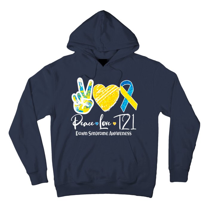 Peace Love T21 Down Syndrome Awareness Hoodie