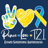 Peace Love T21 Down Syndrome Awareness 16 in Basic Backpack