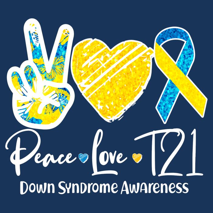 Peace Love T21 Down Syndrome Awareness 16 in Basic Backpack