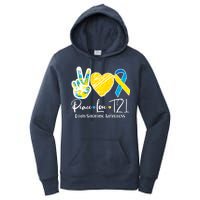 Peace Love T21 Down Syndrome Awareness Women's Pullover Hoodie