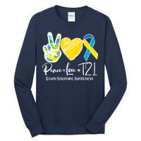 Peace Love T21 Down Syndrome Awareness Tall Long Sleeve T-Shirt