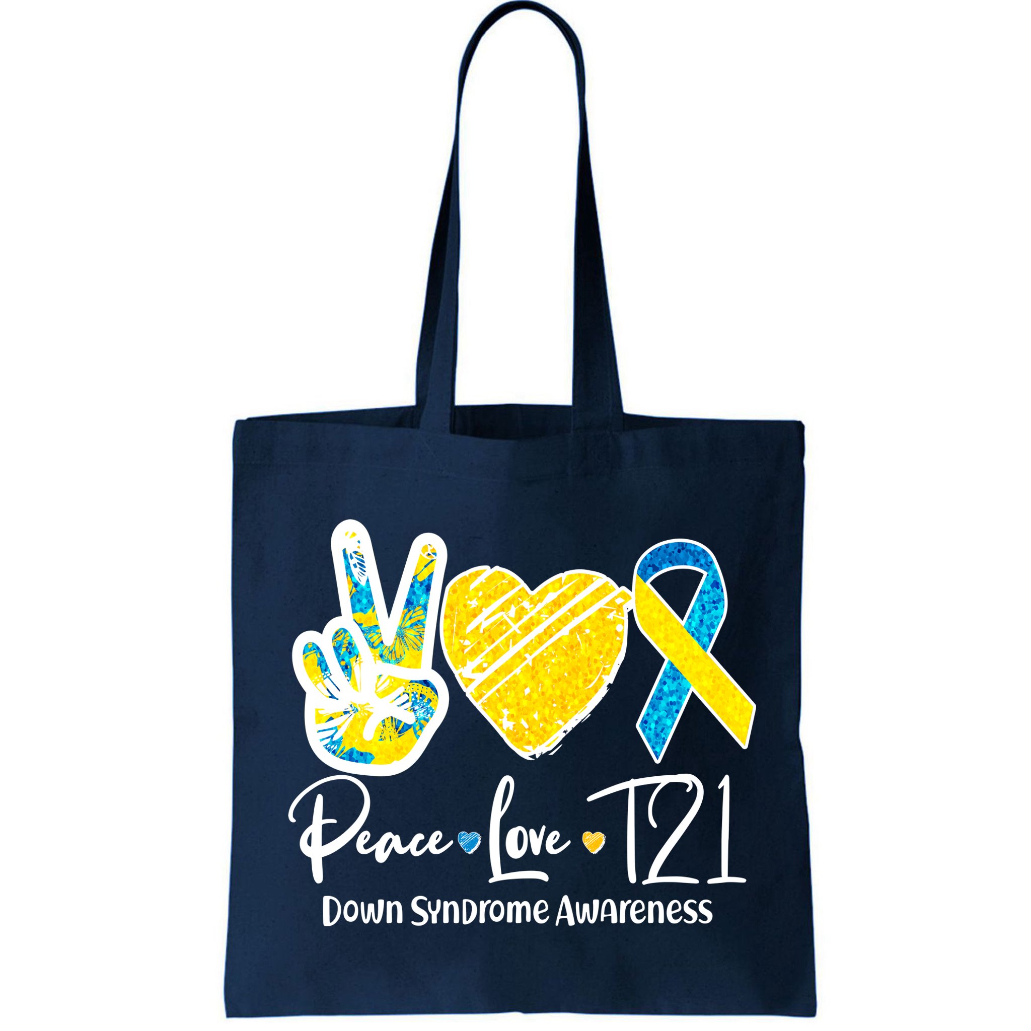 Peace Love T21 Down Syndrome Awareness Bag
