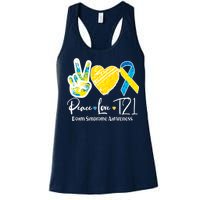 Peace Love T21 Down Syndrome Awareness Women's Racerback Tank