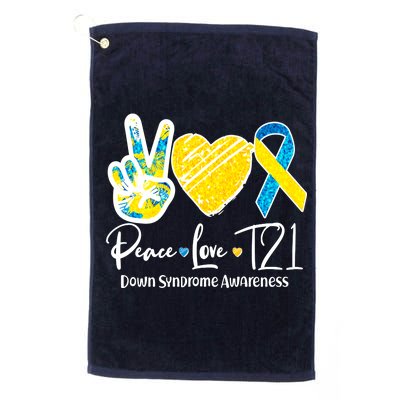 Peace Love T21 Down Syndrome Awareness Platinum Collection Golf Towel