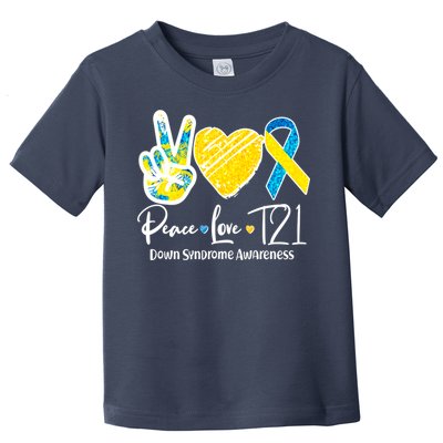 Peace Love T21 Down Syndrome Awareness Toddler T-Shirt