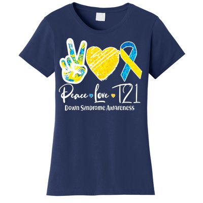 Peace Love T21 Down Syndrome Awareness Women's T-Shirt