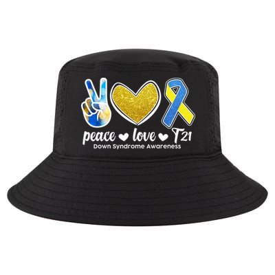 Peace Love T21 Down Syndrome Awareness Ribbon Cool Comfort Performance Bucket Hat