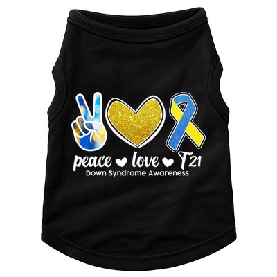 Peace Love T21 Down Syndrome Awareness Ribbon Doggie Tank