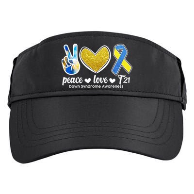 Peace Love T21 Down Syndrome Awareness Ribbon Adult Drive Performance Visor