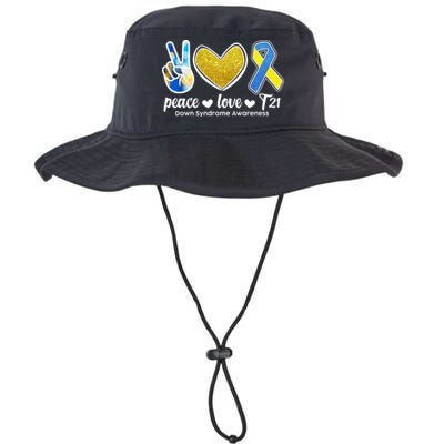 Peace Love T21 Down Syndrome Awareness Ribbon Bucket Hat