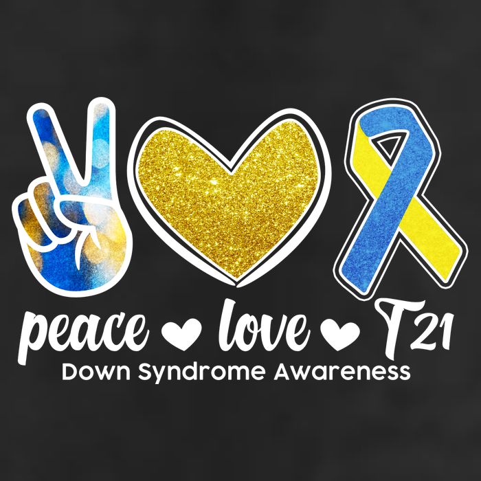 Peace Love T21 Down Syndrome Awareness Ribbon Beanie