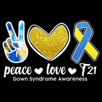 Peace Love T21 Down Syndrome Awareness Ribbon Toddler T-Shirt