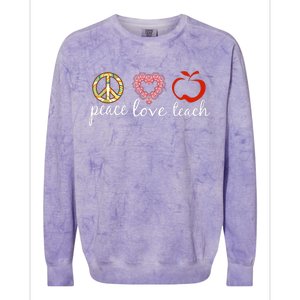 Peace Love Teach Colorblast Crewneck Sweatshirt