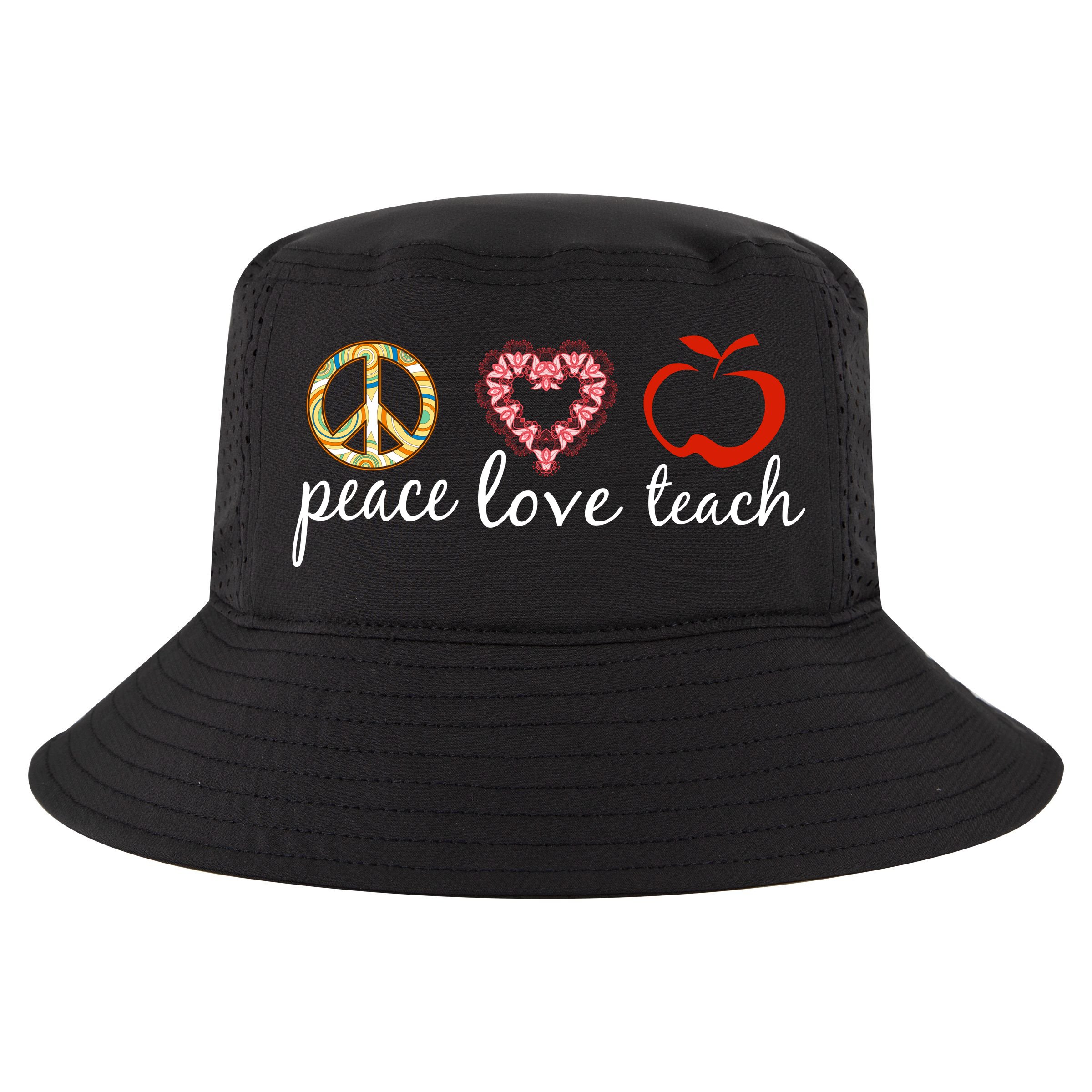 Peace Love Teach Cool Comfort Performance Bucket Hat