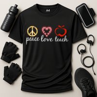 Peace Love Teach Cooling Performance Crew T-Shirt