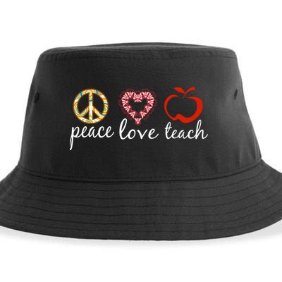 Peace Love Teach Sustainable Bucket Hat