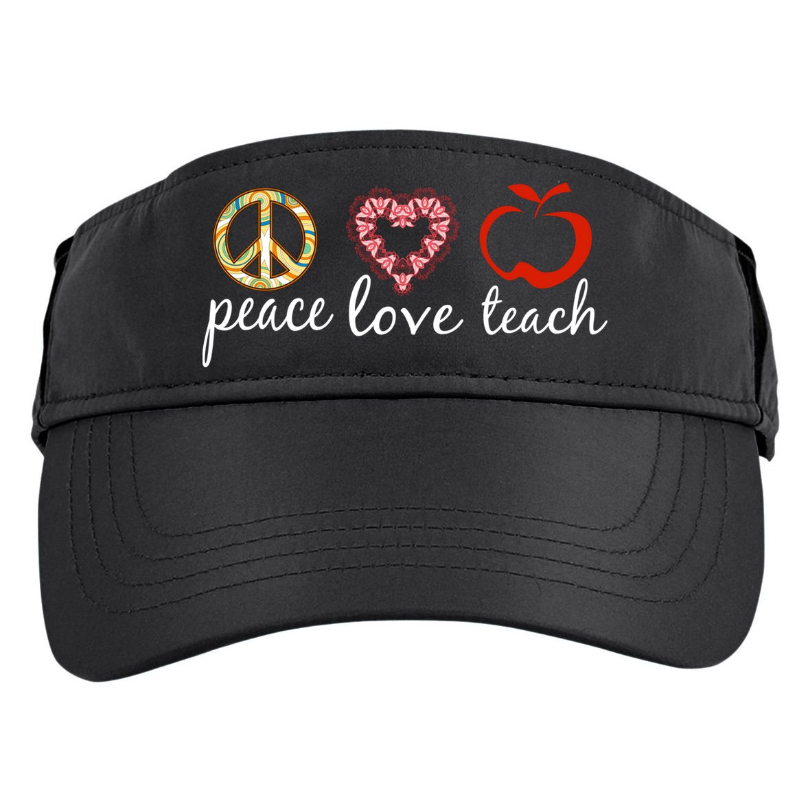 Peace Love Teach Adult Drive Performance Visor