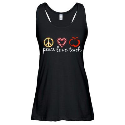 Peace Love Teach Ladies Essential Flowy Tank