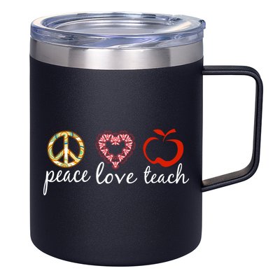 Peace Love Teach 12oz Stainless Steel Coffee Mug