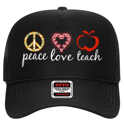 Peace Love Teach Trucker Hat
