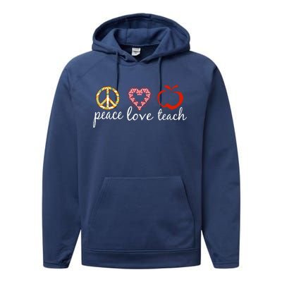 Peace Love Teach Performance Fleece Hoodie