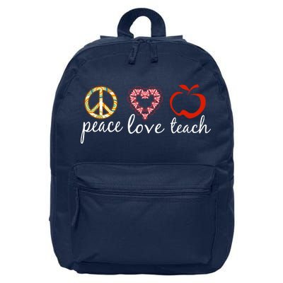 Peace Love Teach 16 in Basic Backpack