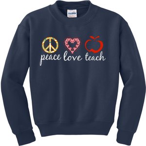 Peace Love Teach Kids Sweatshirt