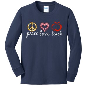 Peace Love Teach Kids Long Sleeve Shirt