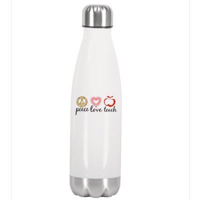 Peace Love Teach Stainless Steel Insulated Water Bottle