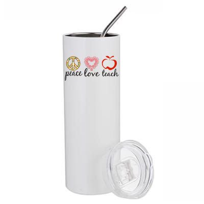 Peace Love Teach Stainless Steel Tumbler