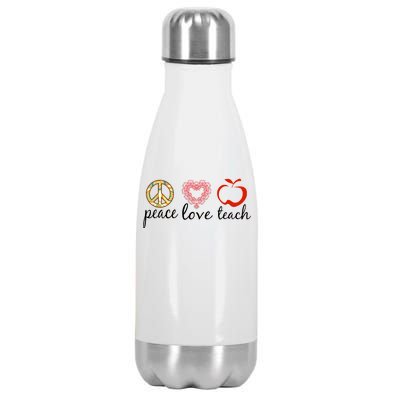 Peace Love Teach Stainless Steel Insulated Water Bottle