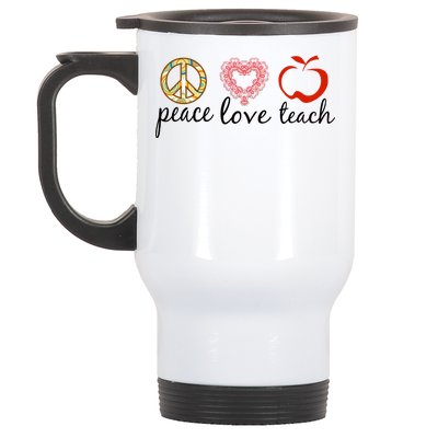 Peace Love Teach Stainless Steel Travel Mug