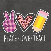 Peace Love Teach Plaid and Leopard Prints Vector Backpack