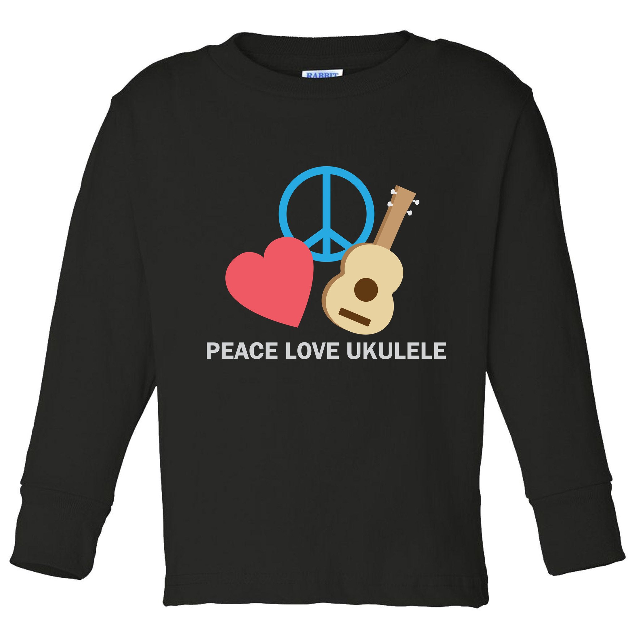 Peace Love Ukulele Toddler Long Sleeve Shirt
