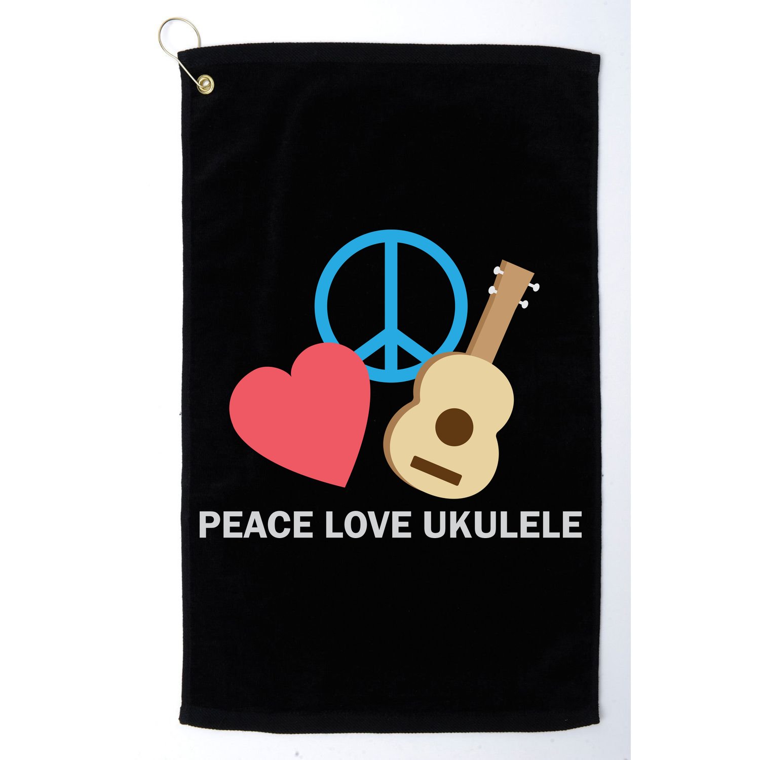 Peace Love Ukulele Golf Towel
