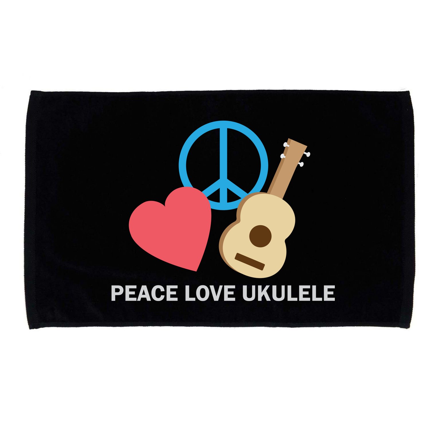 Peace Love Ukulele Microfiber Hand Towel