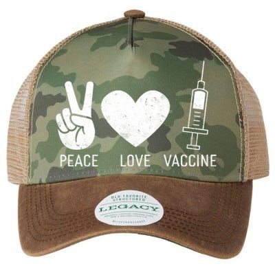 Peace Love Vaccine Shot Legacy Tie Dye Trucker Hat