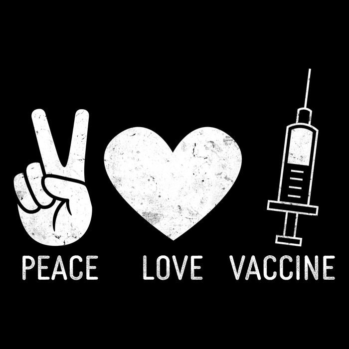 Peace Love Vaccine Shot Drawstring Bag