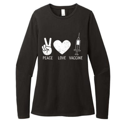 Peace Love Vaccine Shot Womens CVC Long Sleeve Shirt