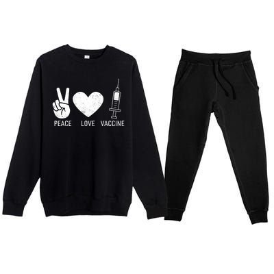 Peace Love Vaccine Shot Premium Crewneck Sweatsuit Set