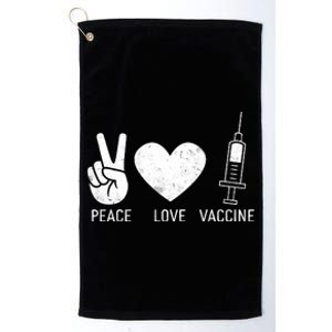 Peace Love Vaccine Shot Platinum Collection Golf Towel