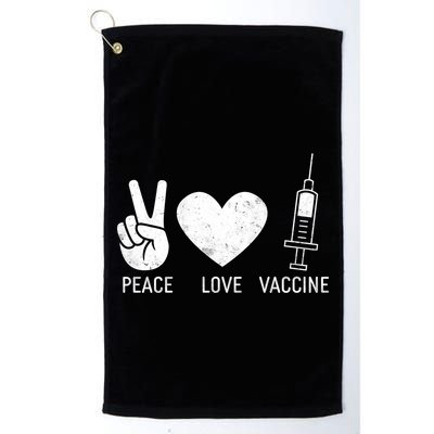 Peace Love Vaccine Shot Golf Towel