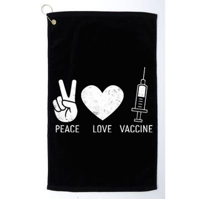 Peace Love Vaccine Shot Platinum Collection Golf Towel